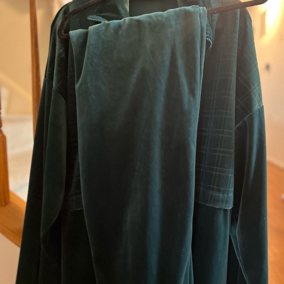 Elegant Teal Velvet Joggers - Picture 1 of 3